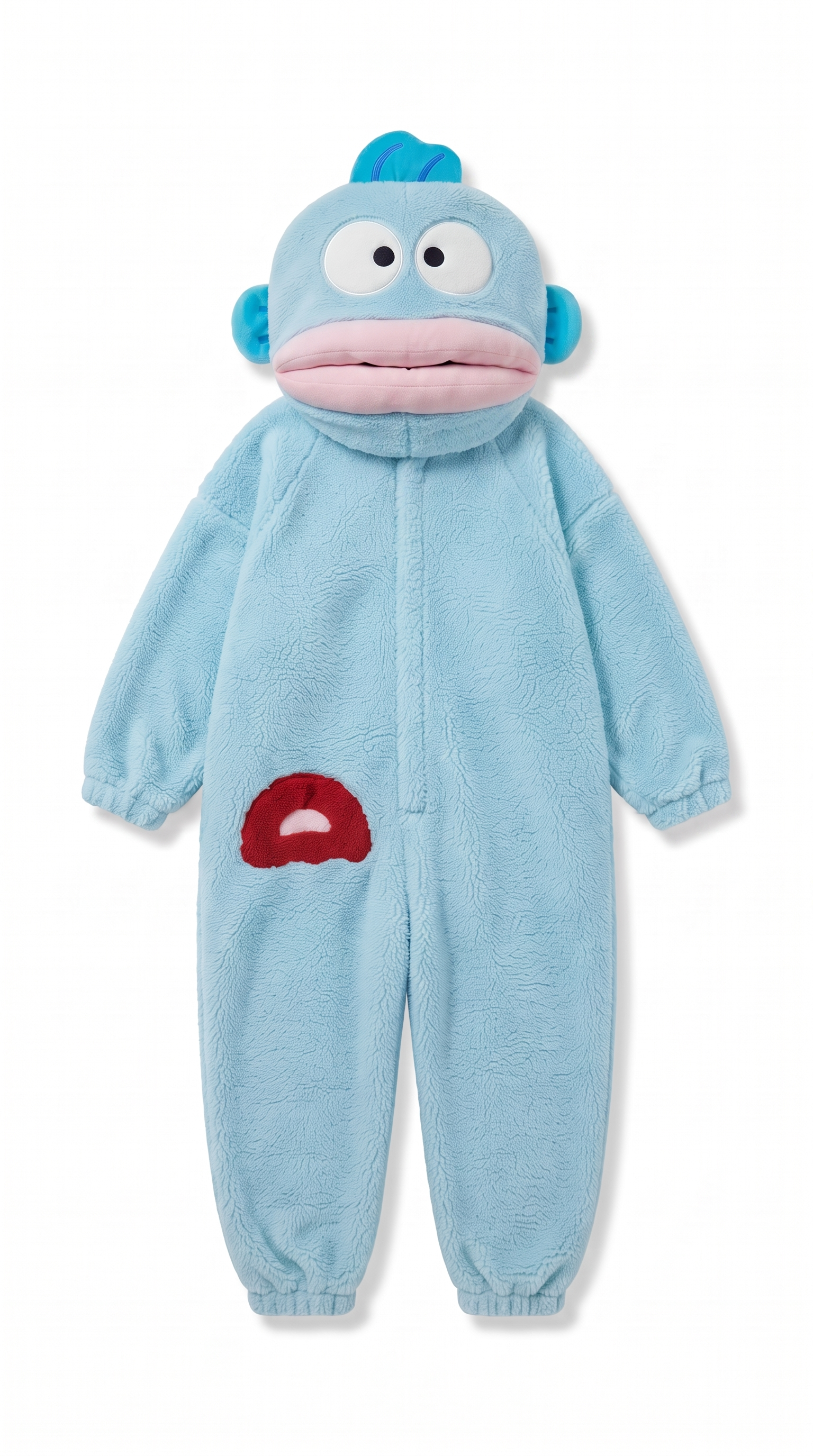 Onzis blue fish onesie with the mouth closed