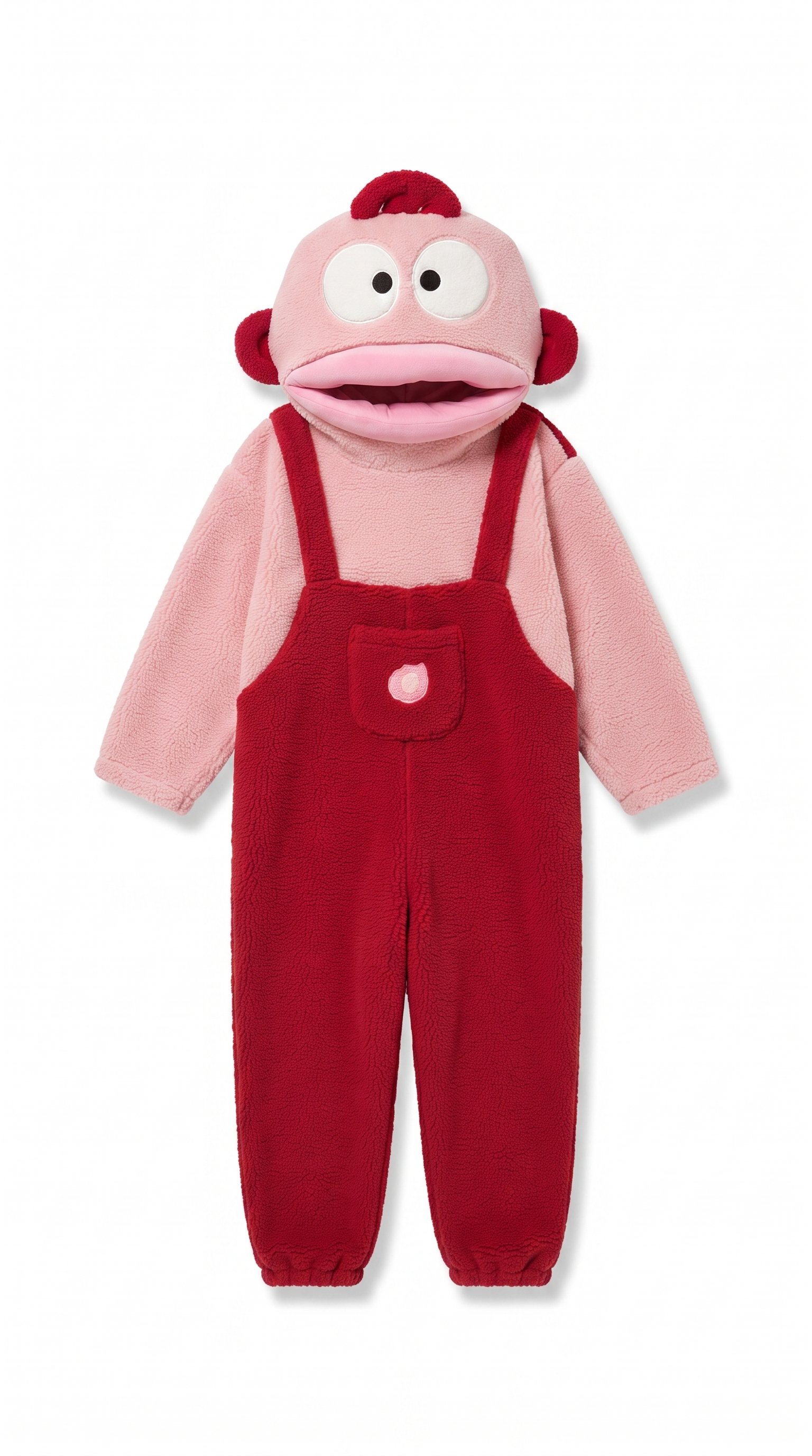 Onzis pink fish onesie — white background product shot
