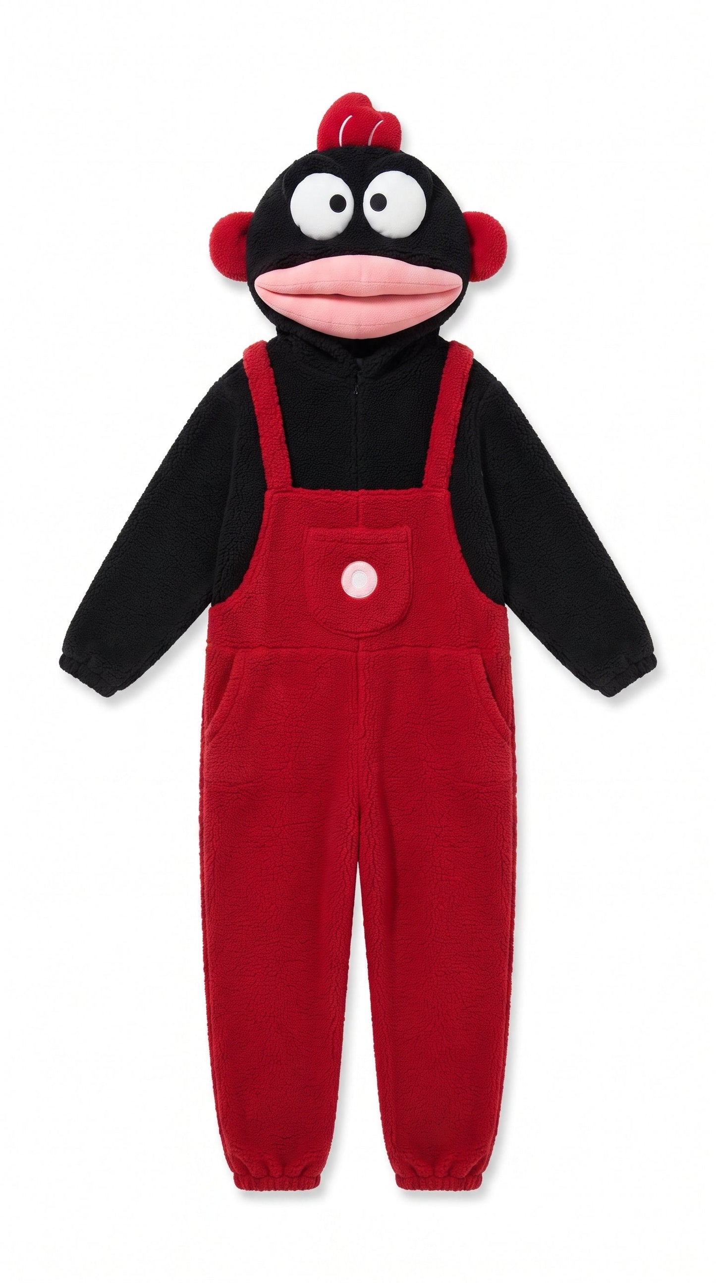 Onzis black monkey onesie — white background product shot