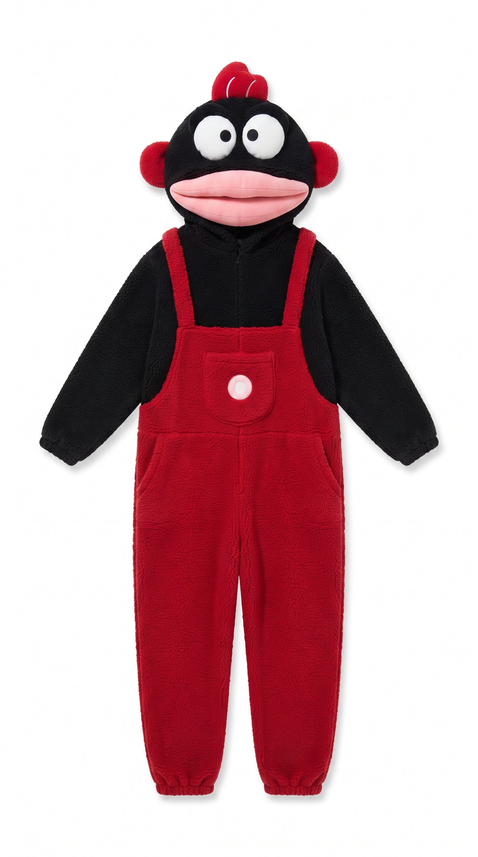 Onzis black monkey onesie — white background product shot