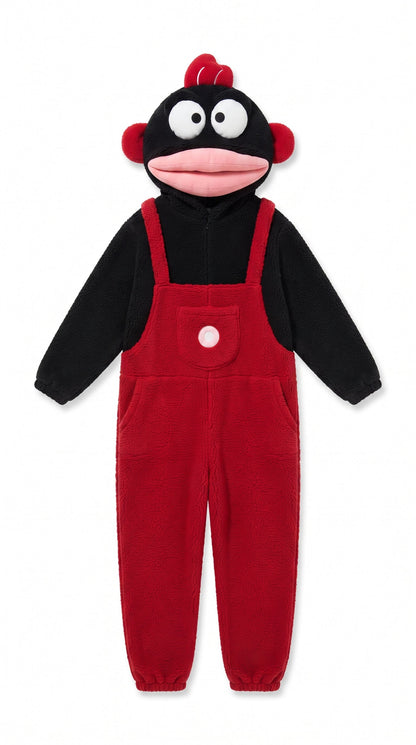 Onzis black monkey onesie — white background product shot