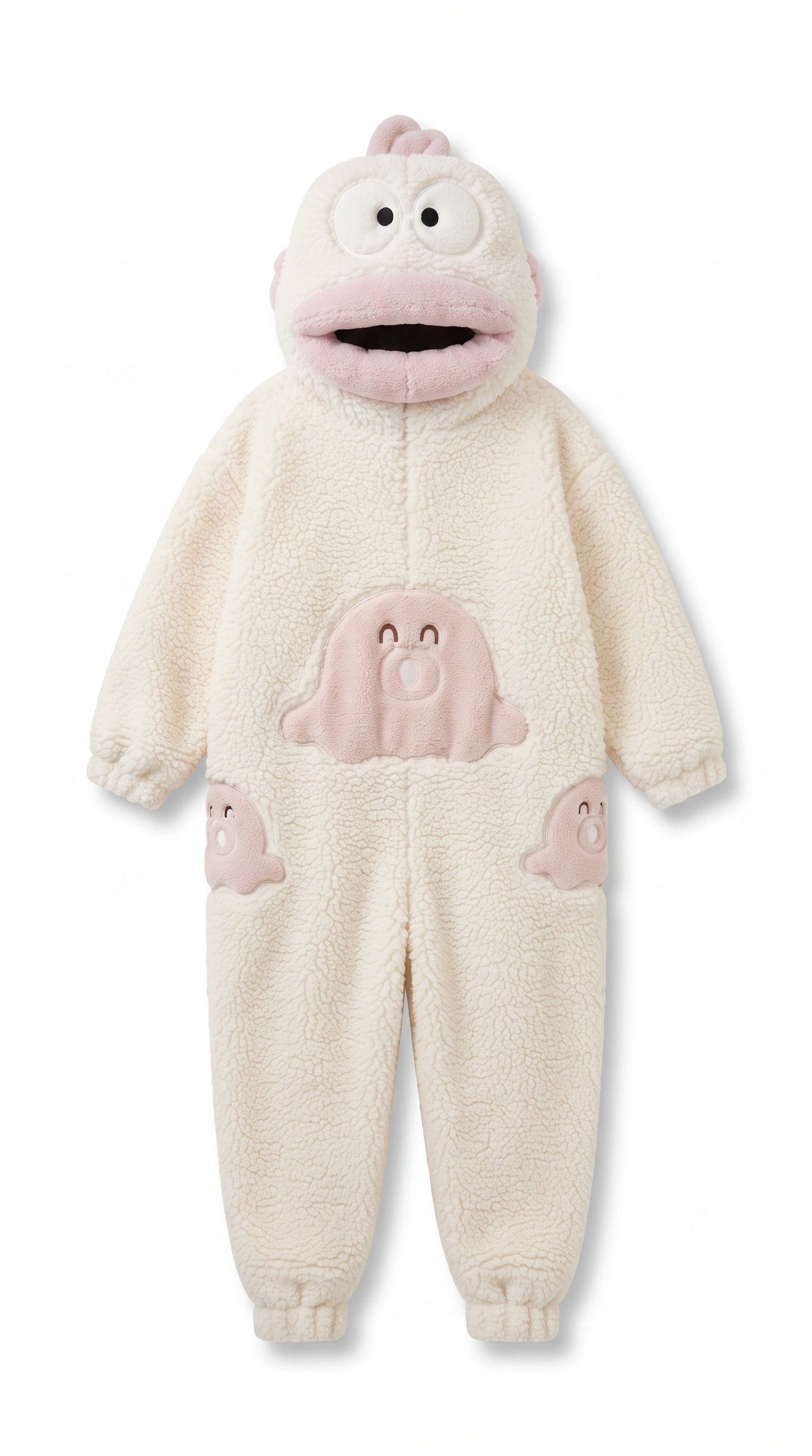 Onzis cream monkey onesie — white background product shot
